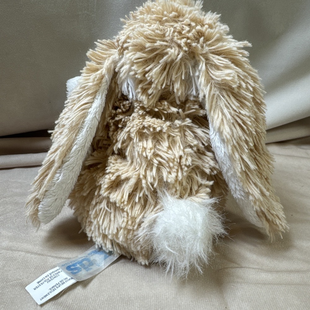 KIDS OF AMERICA CORP Stuff/Plush rabbit EASTER BUNNY‎ 8" tan & white pastel Bow - Picture 4 of 12